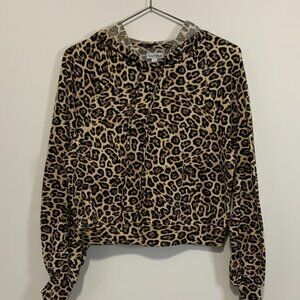 𝅺love FIRE ANIMAL PRINT HOODIE | RELAXED FIT STRETCHY | PUFF CUFFS